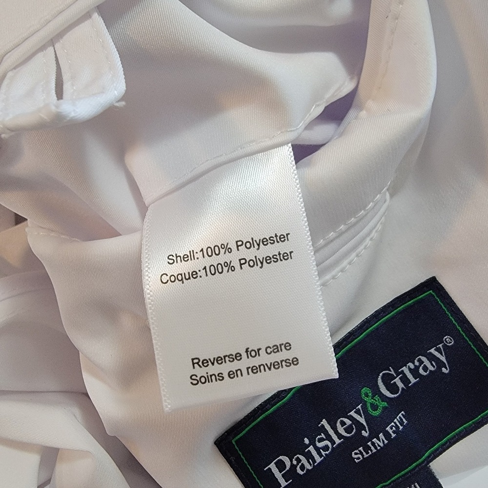 Paisley & Gray Men's Slim Fit White Polyester Jacket Size XL New With Tags - Picture 7 of 9